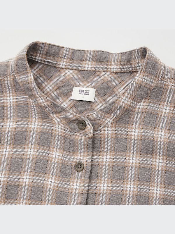 Soft Flannel Long-Sleeve Flare Dress