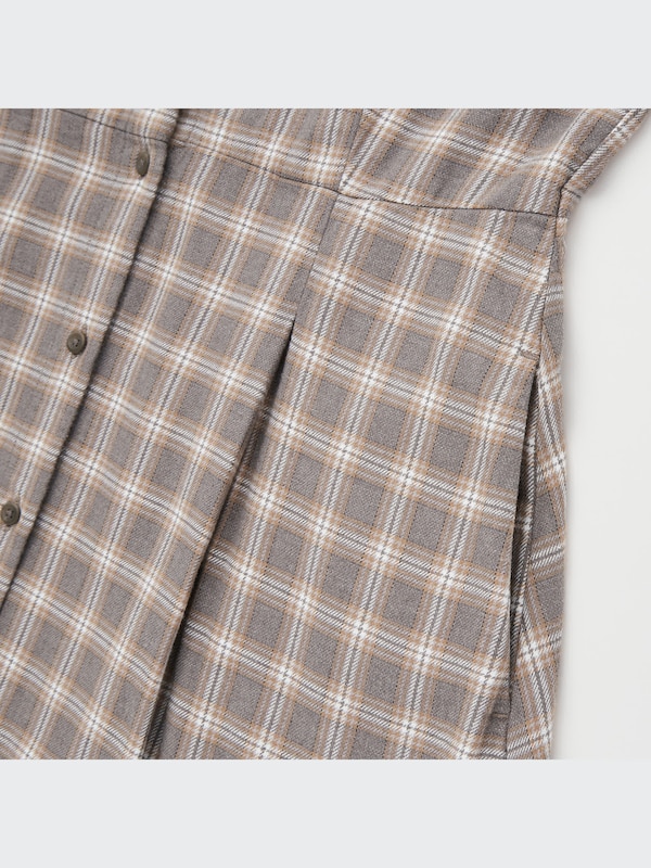 Soft Flannel Long-Sleeve Flare Dress