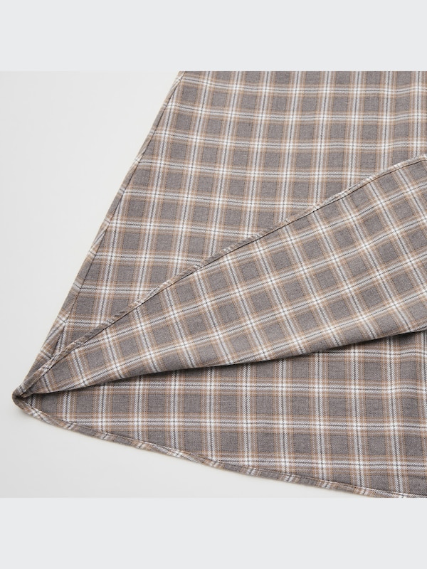 Soft Flannel Long-Sleeve Flare Dress