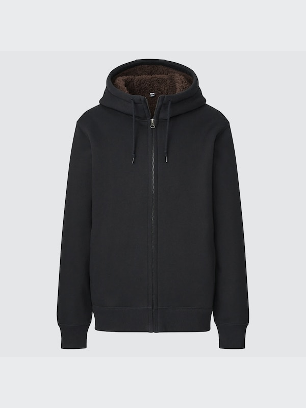 PILE-LINED SWEAT FULL-ZIP HOODIE