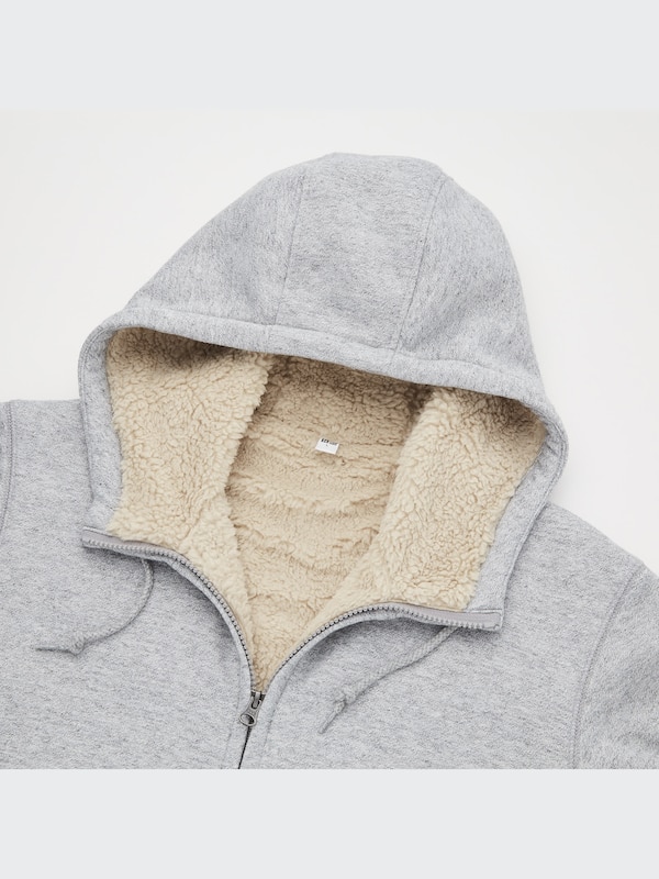 Pile-Lined Sweat Long-Sleeve Full-Zip Hoodie