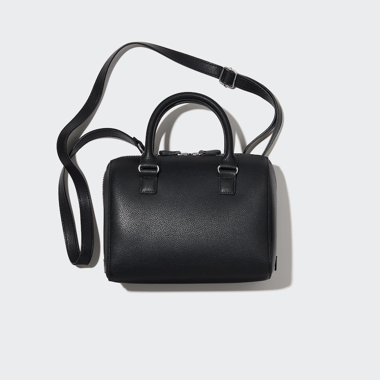 Faux Leather 2-Way Boston Bag
