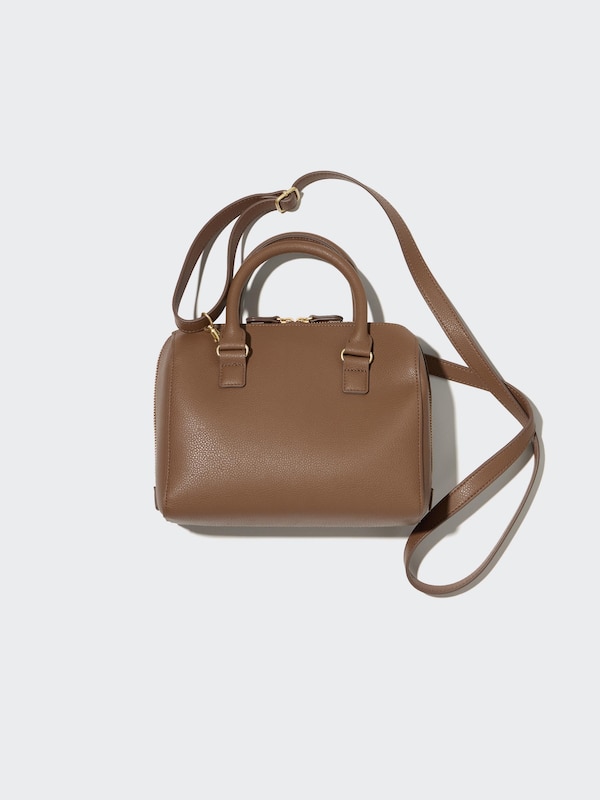 FAUX LEATHER 2WAY BOSTON BAG