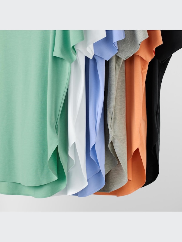 AIRism Seamless Boat Neck Short-Sleeve Long T-Shirt