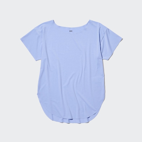 Uniqlo AIRism Seamless Boat Neck Short-Sleeve T-Shirt Blue Size XS - $12  (40% Off Retail) - From Katie