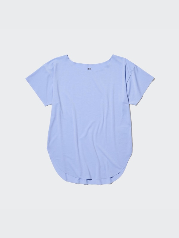 AIRism Seamless Boat Neck Short-Sleeve Long T-Shirt