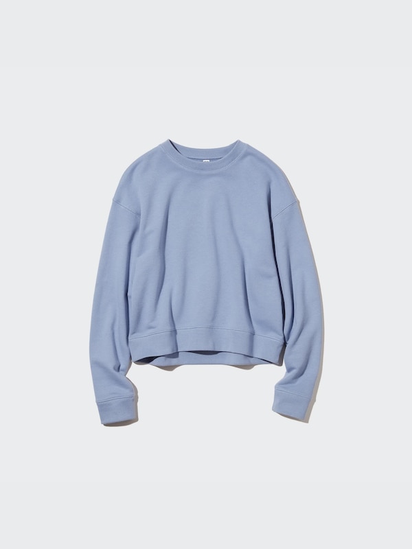 Crew Neck Cropped Long-Sleeve Sweatshirt