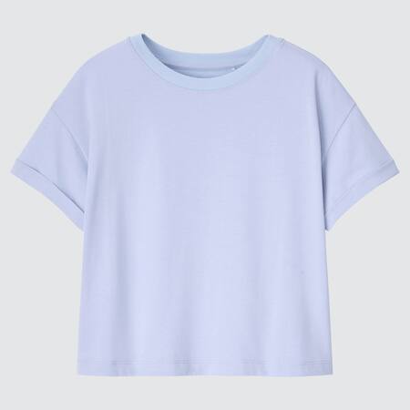 Mädchen Cropped AIRism Baumwoll T-Shirt