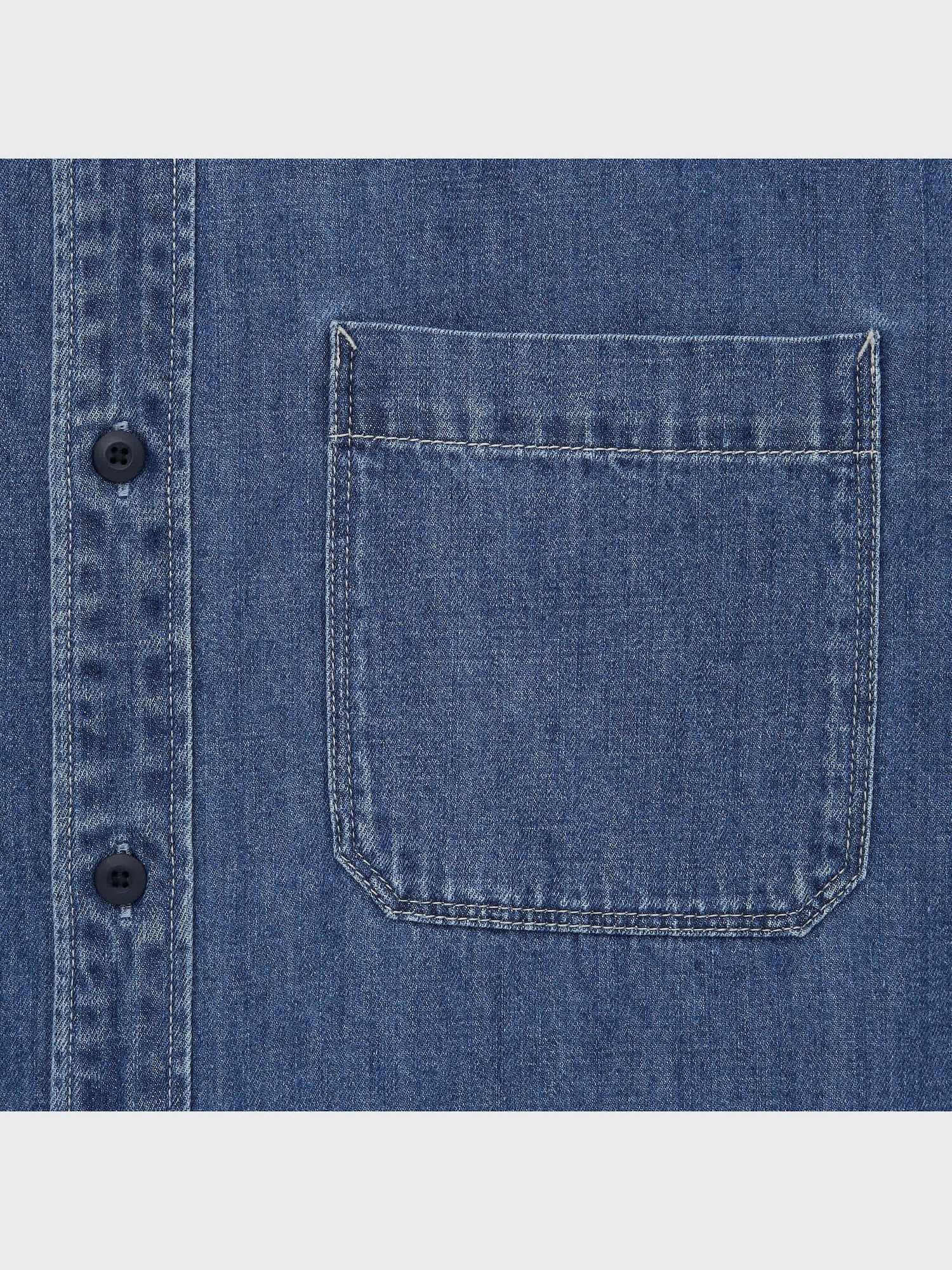 Denim Oversized Stand Collar Long-Sleeve Shirt | UNIQLO US