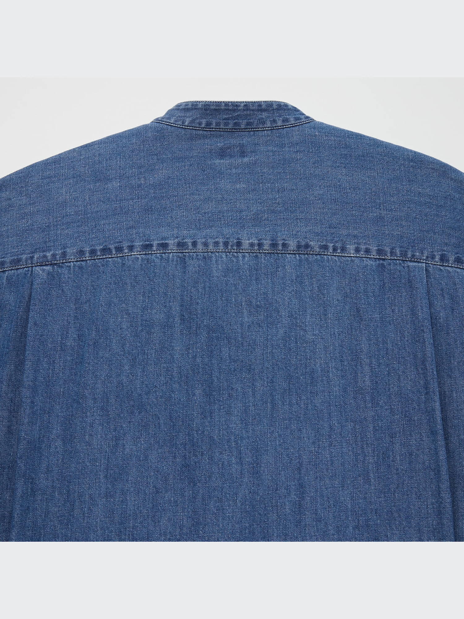 Denim Oversized Stand Collar Long-Sleeve Shirt | UNIQLO US