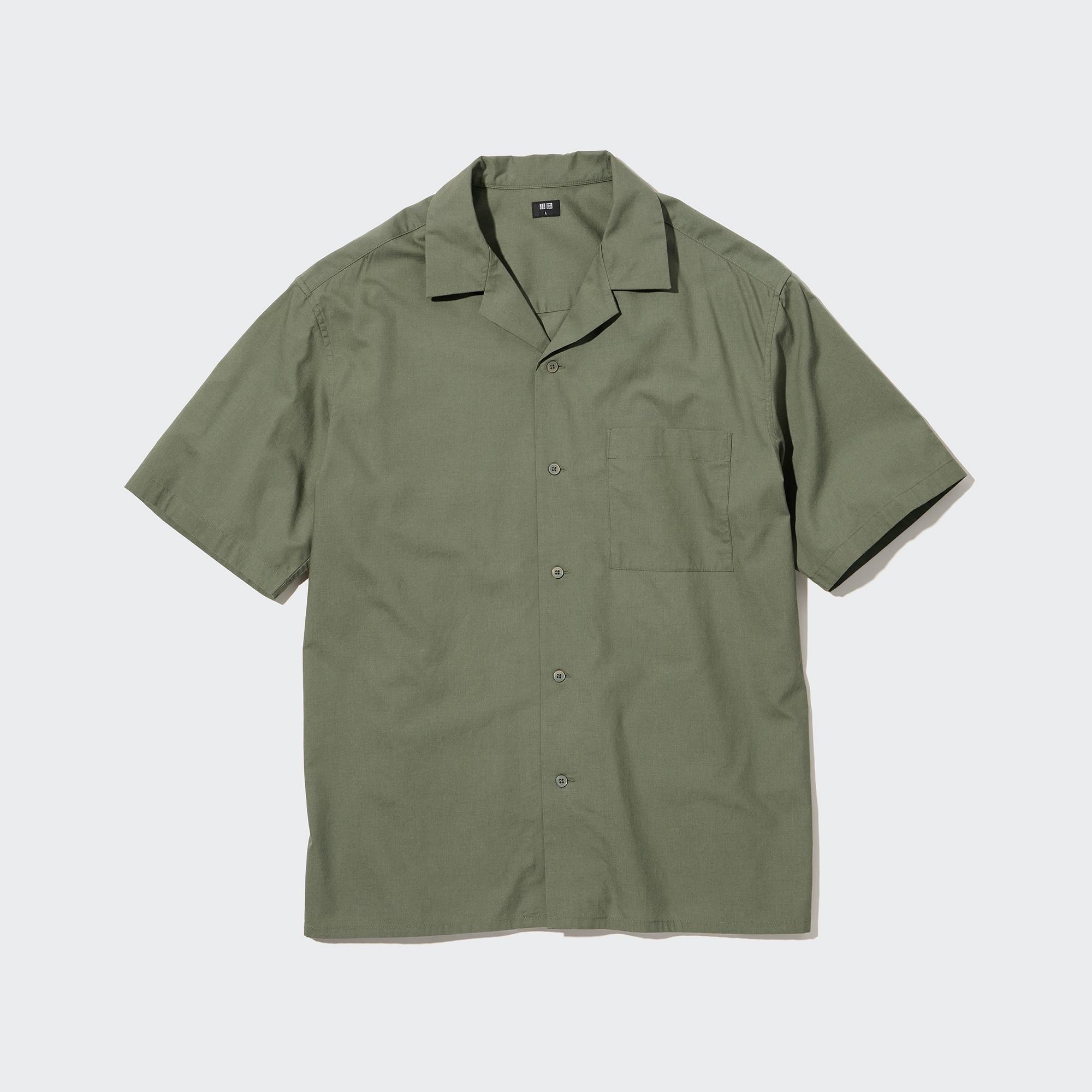 OPEN COLLAR SHORT SLEEVE SHIRT