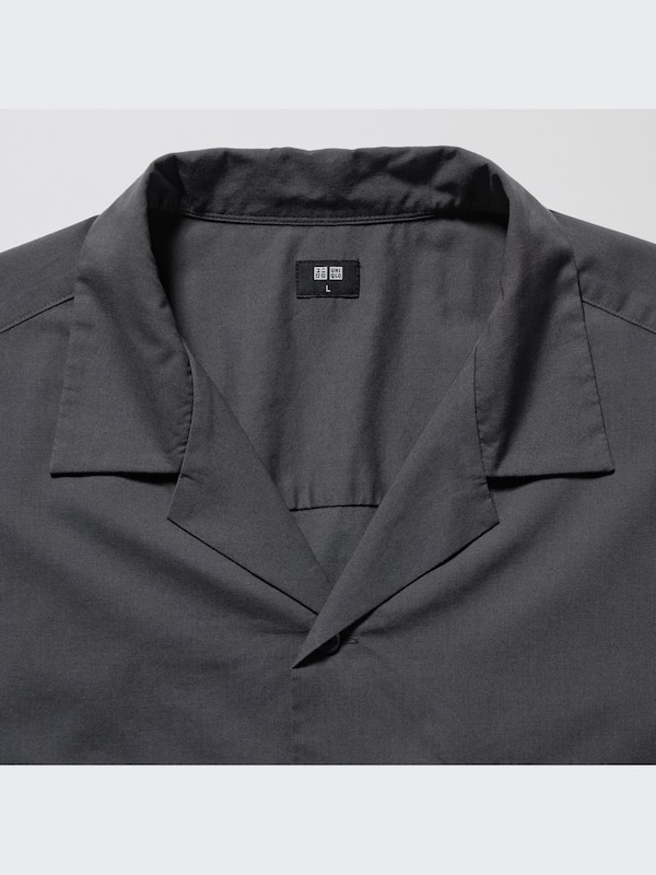 Open Collar Short-Sleeve Shirt