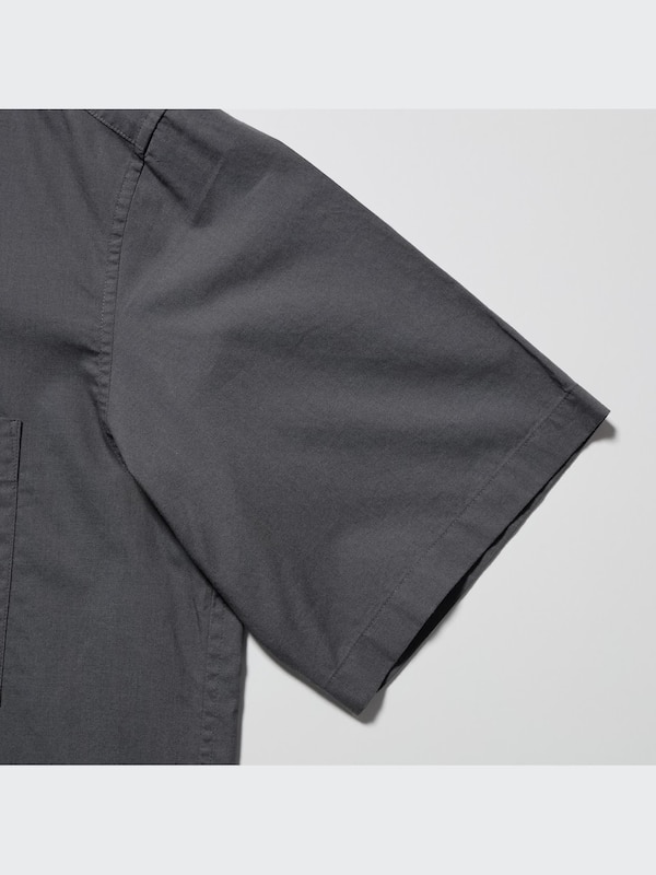 Open Collar Short-Sleeve Shirt