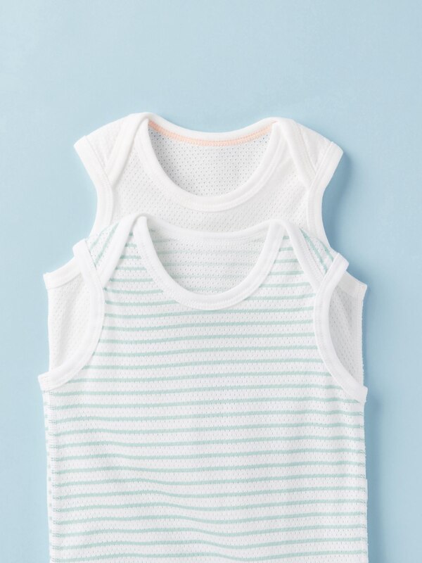 Cotton Mesh Bodysuit Sleeveless (Single)