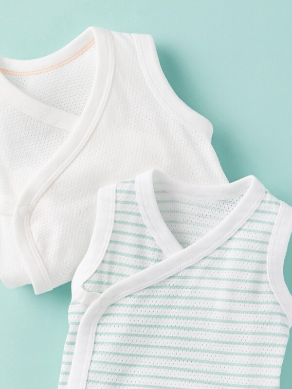 Cotton Mesh Sleeveless Bodysuit (Open Front)