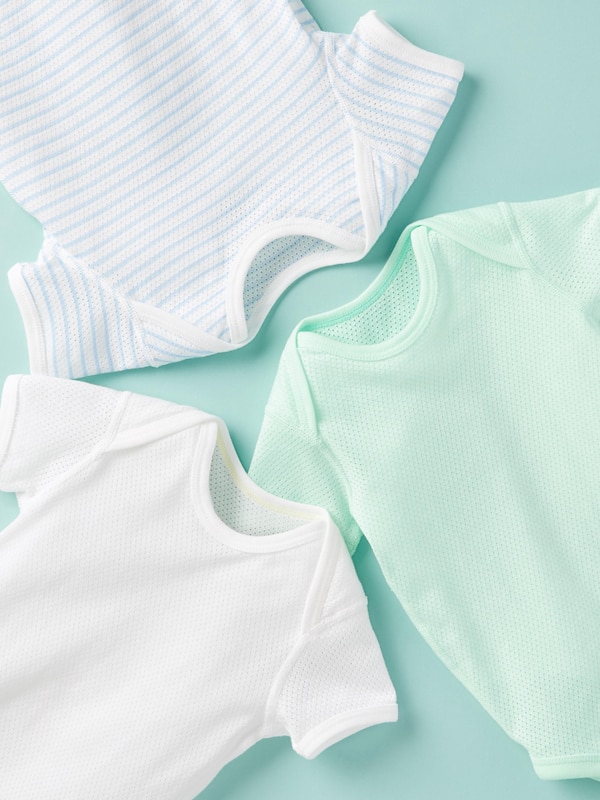 COTTON MESH INNER ONESIE SHORT SLEEVE