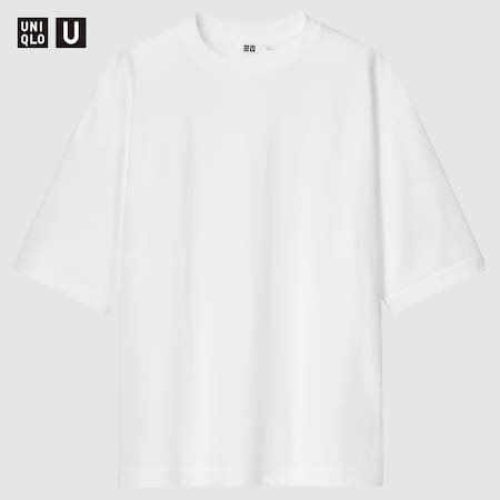 Unisex Uniqlo U Oversized AIRism Baumwoll Halbarm T-Shirt