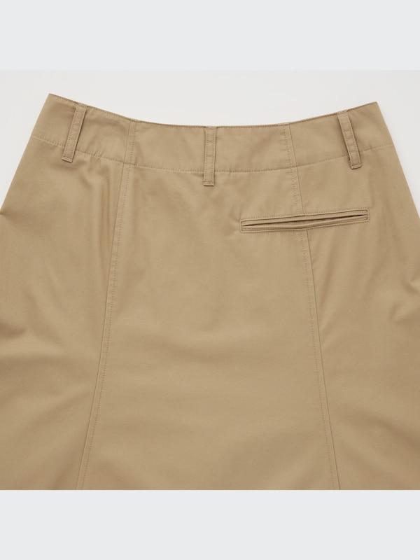 U Cotton Twill Flared Skirt