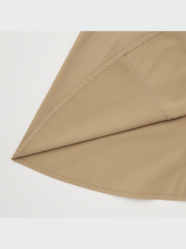 U Cotton Twill Flared Skirt