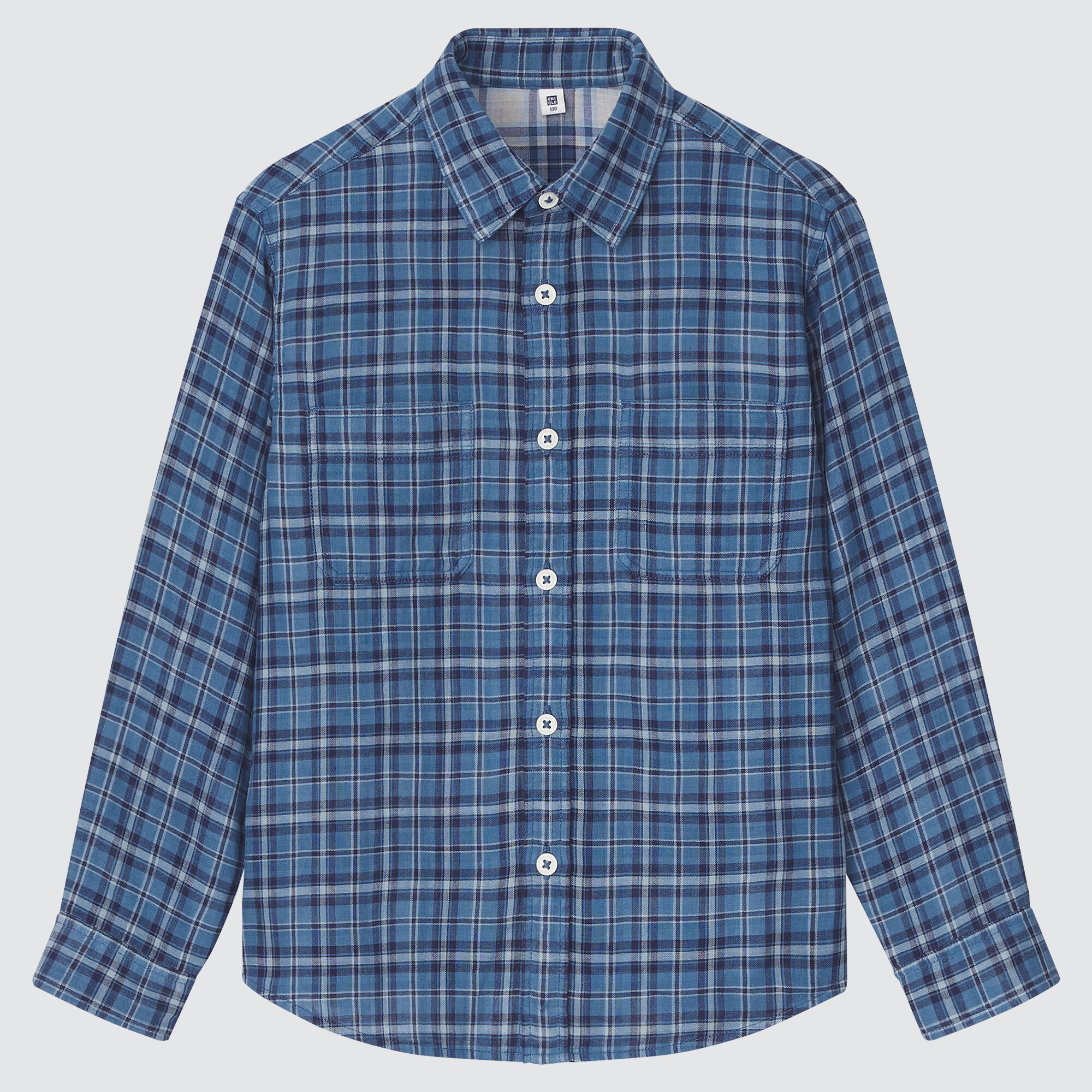 UNIQLO Extra Fine Cotton Broadcloth Checkered Long-Sleeve Shirt | StyleHint