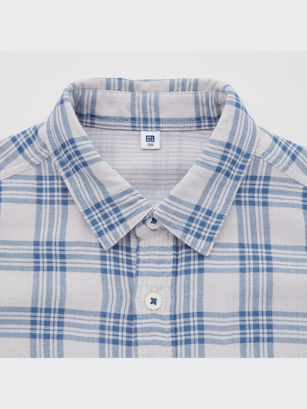 Double Gauze Checked Long-Sleeve Shirt