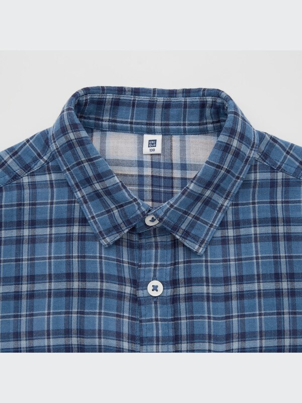 Double Gauze Checked Long-Sleeve Shirt