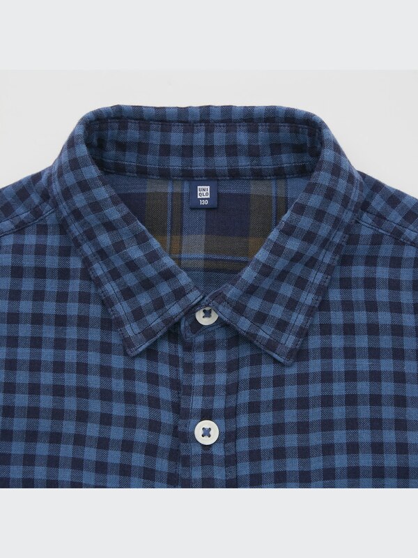 Double Gauze Checked Long-Sleeve Shirt