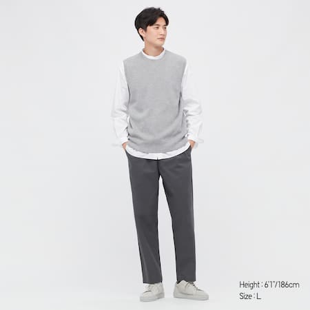 Men Easy Relaxed Fit Ankle Length Trousers