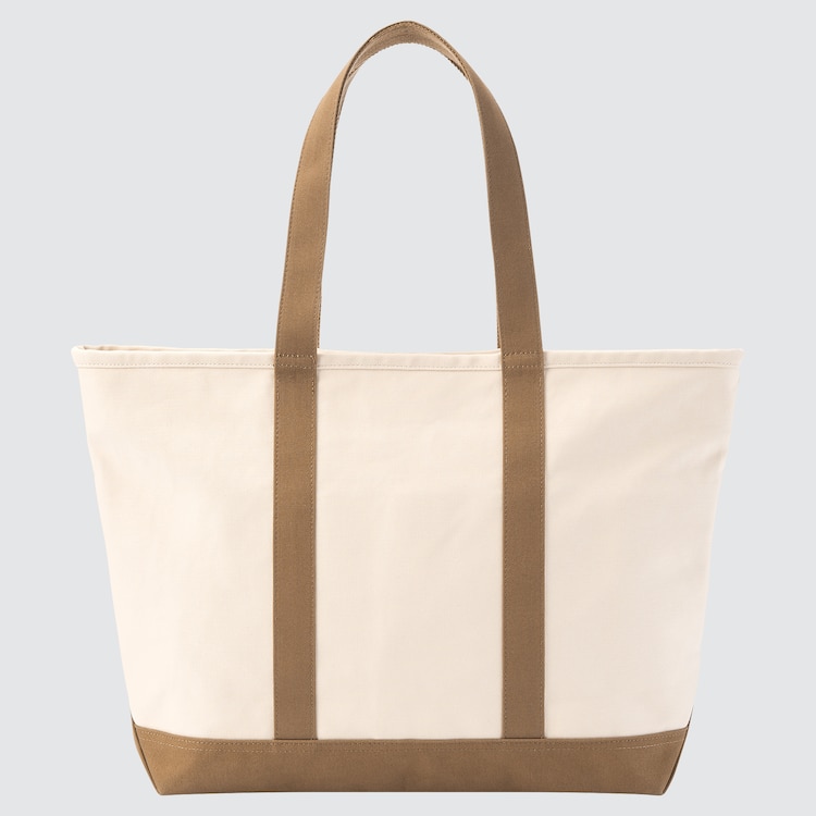Personalised Monogram Tote Bag Canvas Customised Beige Brown 