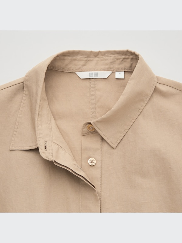 Linen-Blend Short-Sleeve Romper