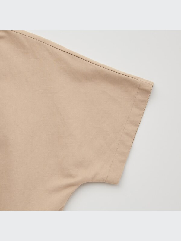Linen-Blend Short-Sleeve Romper