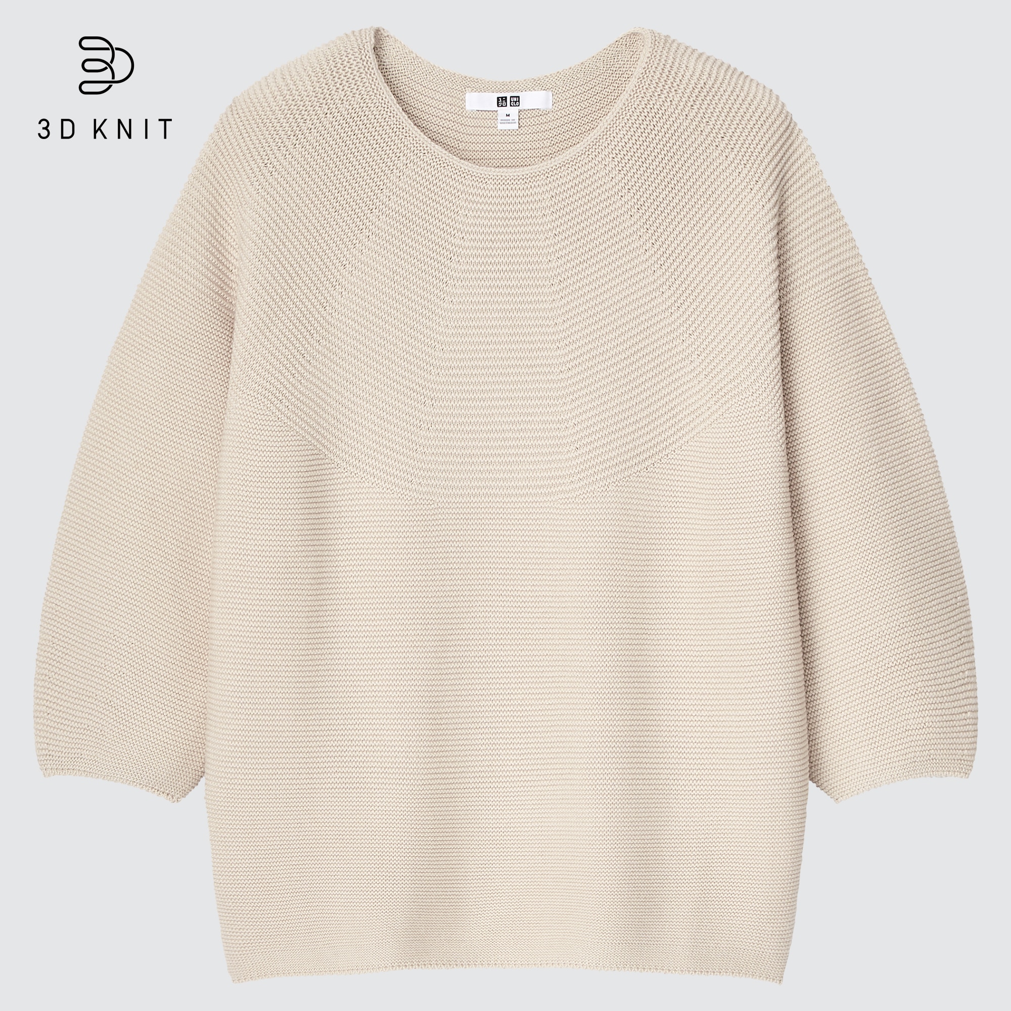 Check styling ideas for「3D KNIT COTTON VOLUME 3/4 SLEEVE SWEATER