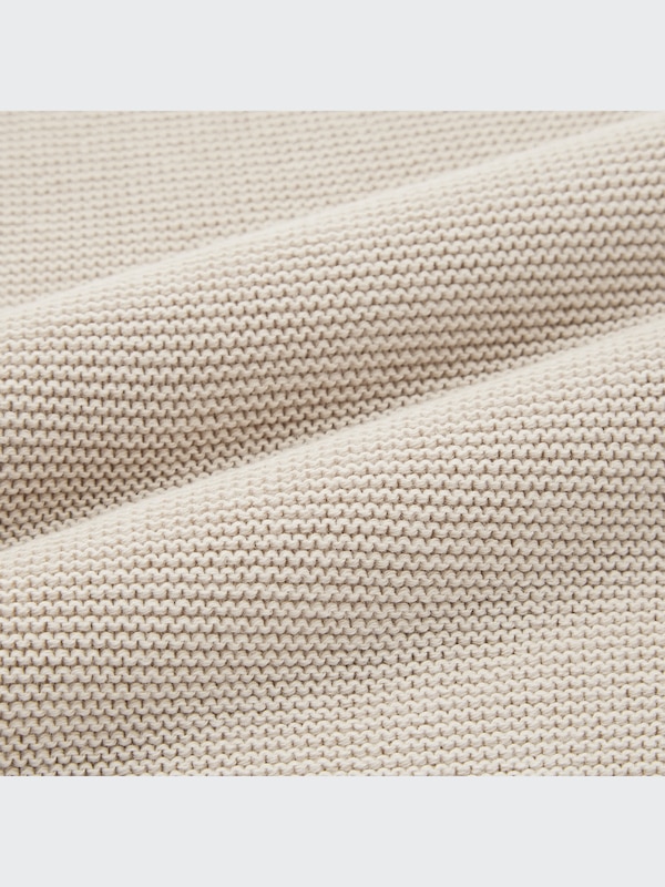 3D Knit Cotton Volume 3/4-Sleeve Sweater