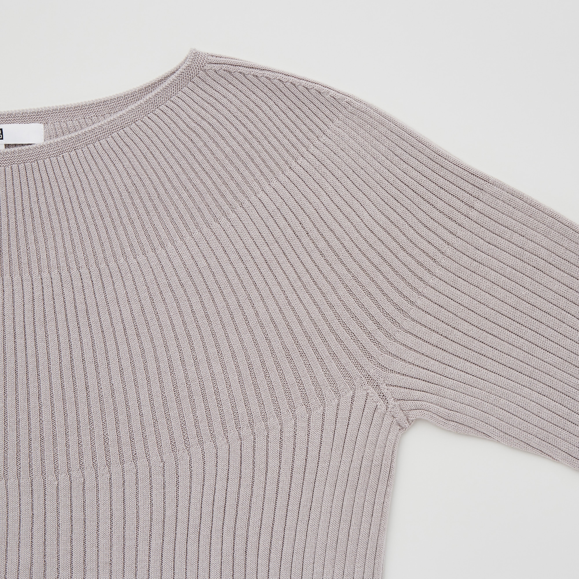 3D KNIT RIBBED BOAT NECK SWEATER