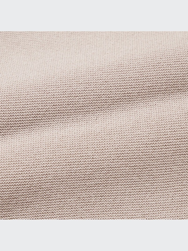 3D Knit Cotton Crew Neck Half-Sleeve Sweater