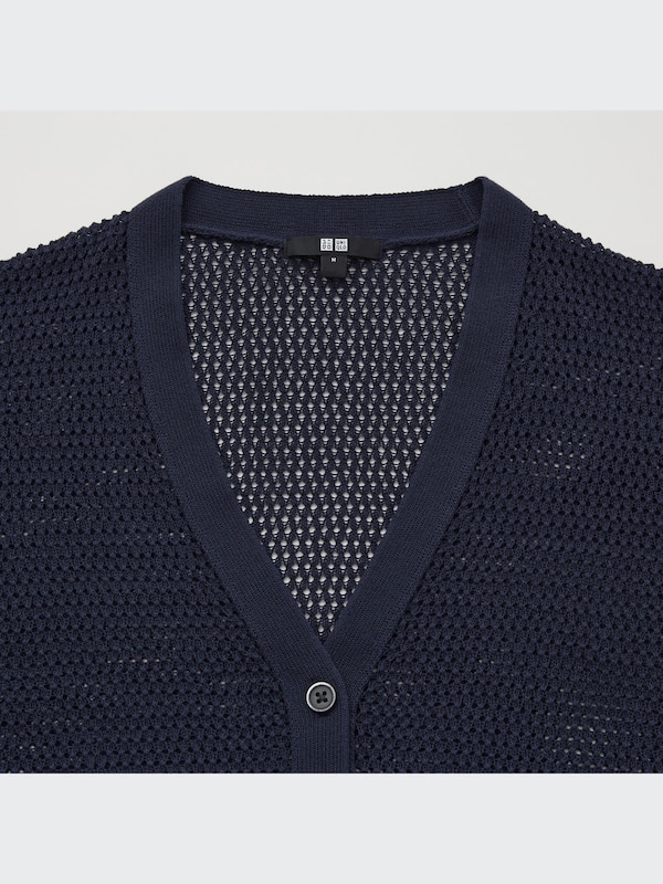 Mesh Long-Sleeve Short Cardigan