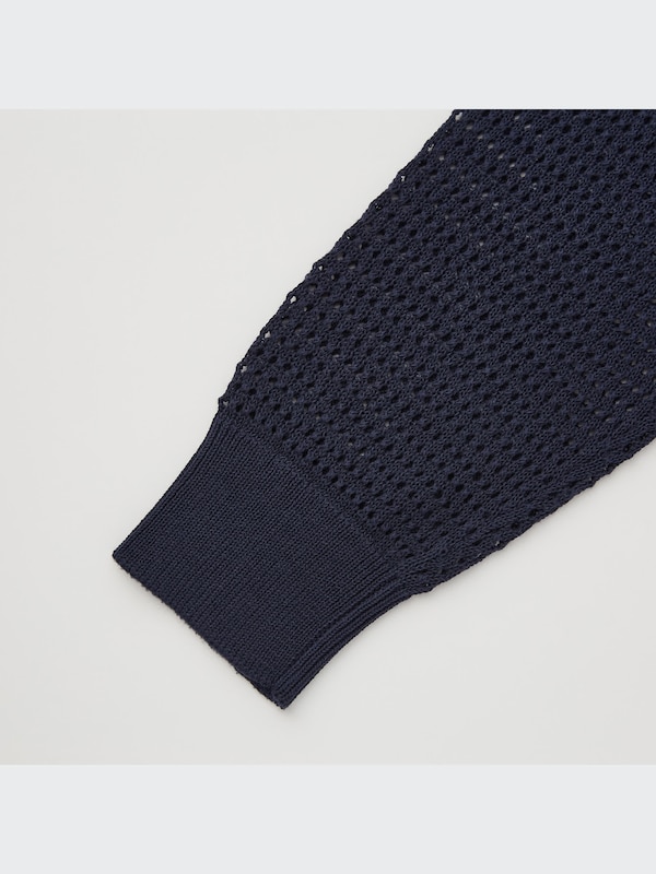 Mesh Long-Sleeve Short Cardigan