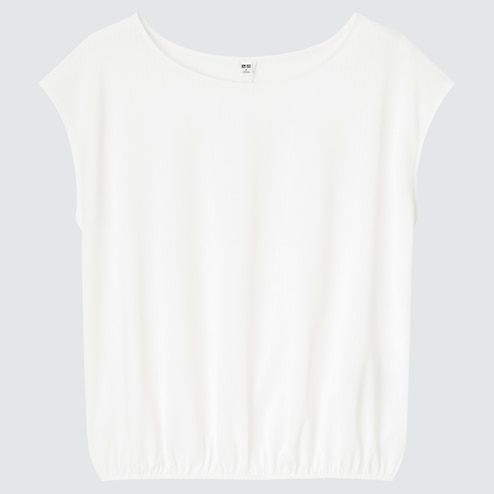 Women's White T Shirt Sleeveless Crew Neck