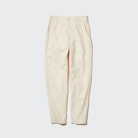 Linen Cotton Blend Tapered Fit Trousers