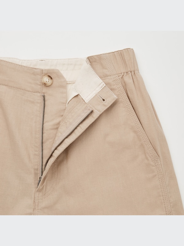 Linen-Cotton Tapered Pants