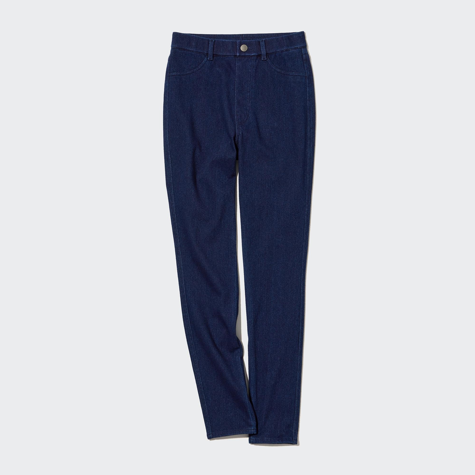 Uniqlo Ribbed Velour Ultra Stretch Leggings Trouser Pants Navy
