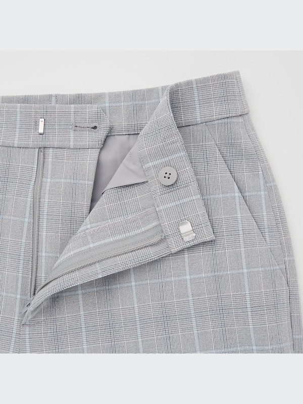Smart Ankle Pants (2-Way Stretch Glen-Check, Tall)