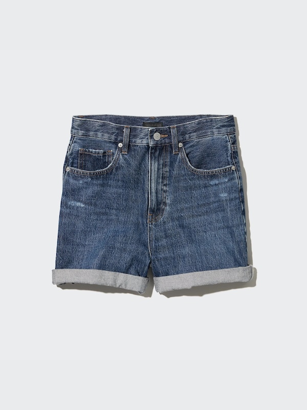 High-Rise Denim Shorts