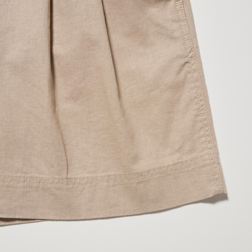Uerlsty Mens Cotton Linen 3/4 Length Shorts Elasticated Waist Cargo Three  Quarter Pants 