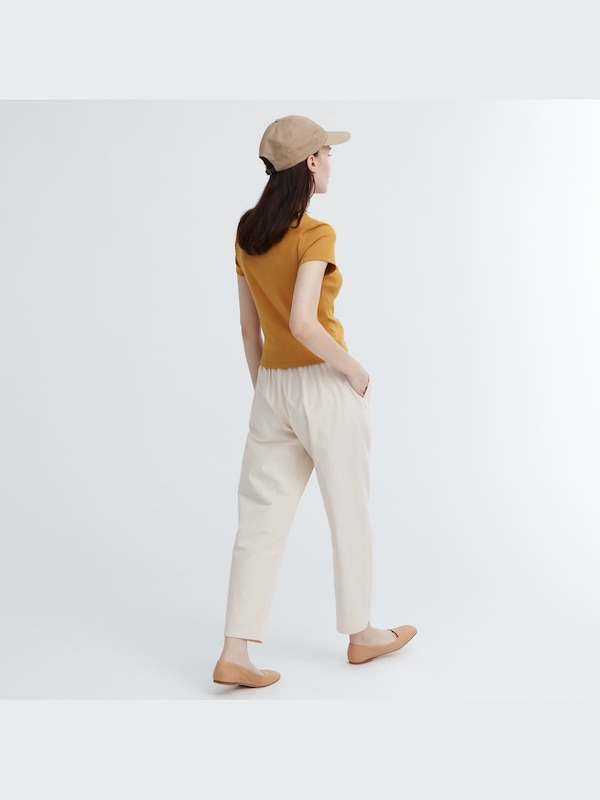 COTTON RELAXED ANKLE PANTS