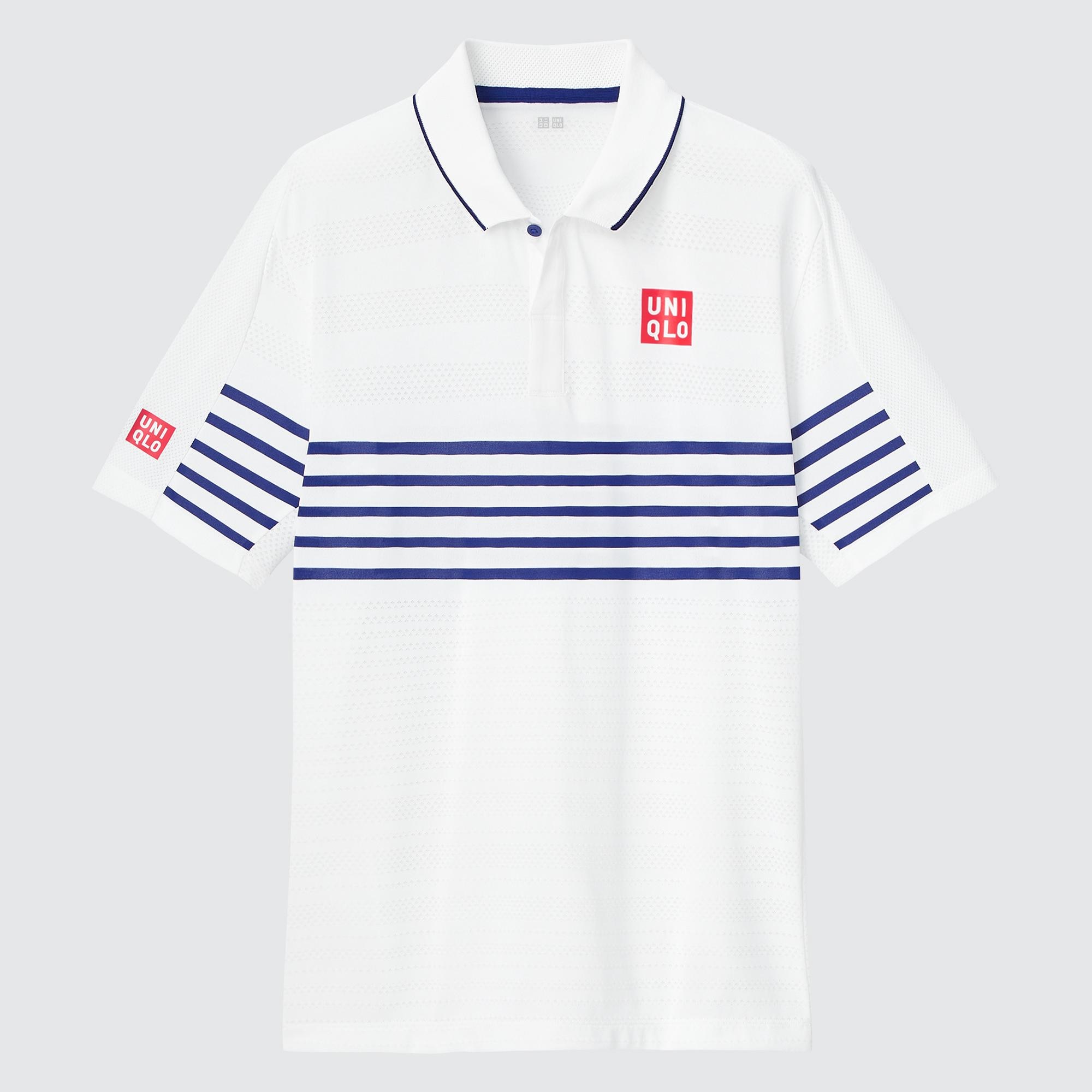 Green L Uniqlo 2021 AO Federer tennis Men Dry-Ex Polo T-Shirt with 