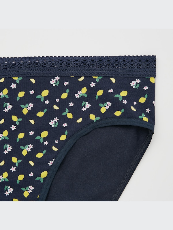 Lemon-Patterned Mid-Rise Briefs