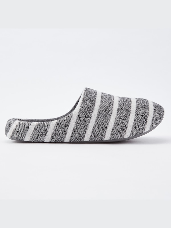 Striped Rubber-Soled Slippers