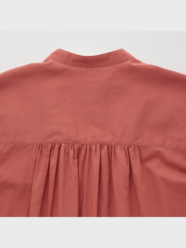 Cotton Gathered 3/4-Sleeve Tunic