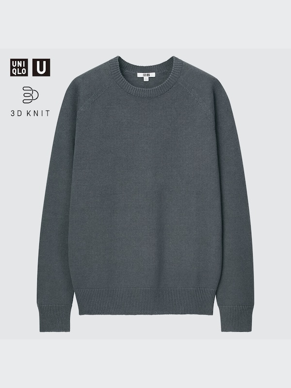 Unisex U 3D KNIT CREW NECK LONG SLEEVE SWEATER UNIQLO CA